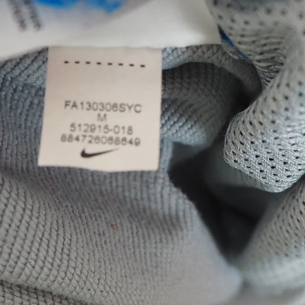 Nike Dri-Fit Track Pants Men's Size Medium Gray‎ Blue Orange Zip Up Ankle